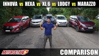 Marazzo vs XL6 vs Hexa vs Lodgy vs Innova Comparison  Hindi  MotorOctane [upl. by Tneicniv]