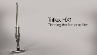 Miele Triflex HX1  Cleaning the fine dust filter [upl. by Gnaw]