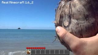 Real Life Minecraft  CAST AWAY COCONUT Realistic Minecraft [upl. by Thurmond]