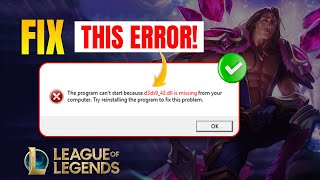 How to Fix d3dx943dll Missing Error in League of Legends [upl. by Rehpotsyrhc]