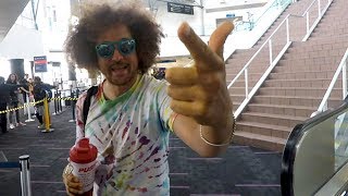 Redfoo Dancing As He Hears His Music Playing At Virgin Air [upl. by Atims]