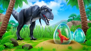 Giant Black TRex Protects and Rescues Eggs from Other Dinos  Heartwarming Dinosaur Cartoons [upl. by Pulcheria]