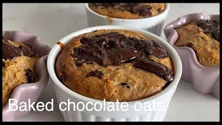 How To Make Baked Oats  Baked Chocolate Oats [upl. by Rafaela]