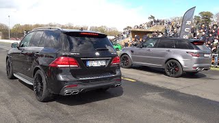 MercedesBenz GLE63 AMG vs Range Rover Sport SVR [upl. by Josephine]