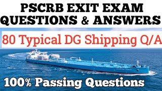 PSCRB Exit Exam Question And Answers  80 DG Shipping QA  Elearning Course  STCW courses [upl. by Maye]