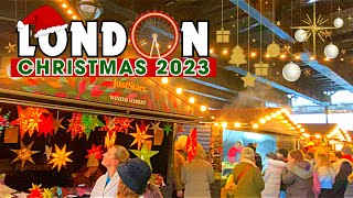 🎄LONDON CHRISTMAS TOUR 2023  LONDON EYE AND FESTIVAL PIER MARKET 🇬🇧 [upl. by Fernanda804]