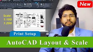 How to do page setup in Layout amp Scale setting in AutoCAD [upl. by Atnahc]