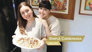 MARJORIES KITCHEN OUR SIMPLE CARBONARA RECIPE  Marjorie Barretto [upl. by Adidnere]