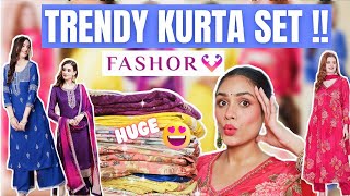 HUGE Trendy Kurta Set Haul  💞Fashor festive kurta set 💞 Wedding outfit ideas [upl. by Uyr]