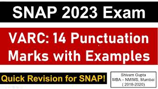 SNAP 2023 Exam VARC 14 Punctuation Marks with Examples  SNAP PYQs  Mission SIBM Pune [upl. by Ateikan574]