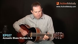 Acoustic Blues Rhythm Guitar Lesson Fingerstyle  EP027 [upl. by Molly6]