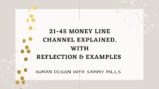 2145 The Money Line Channel Explained Human design [upl. by Notlim]