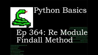 Python Basics Re Findall Method [upl. by Blakelee]