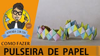 Como Fazer PULSEIRA DE PAPEL ORIGAMI KAWAII  Pulseira da Amizade FriendShip Bracelets [upl. by Haikan]