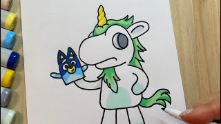 How To Draw Unicorse From Bluey [upl. by Bevon]