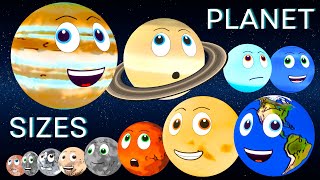 Planet Size Comparison for Kids  Dwarf Planet Sizes  Space for Kids  Solar System Size [upl. by Sallad]