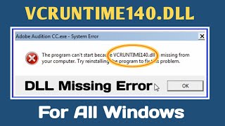 How to fix vcruntime140dll missing error  How to fix dll missing errors [upl. by Tinaret]