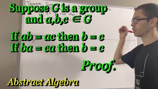 Prove that the left and right cancellation laws hold for groups ILIEKMATHPHYSICS [upl. by Anayet]