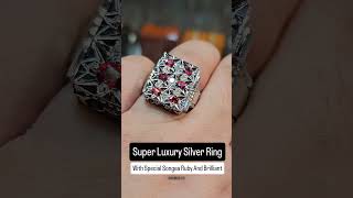 Special Natural Songea Ruby And Natural Brillian On Super Luxury Handmade Sterling Silver Ring [upl. by Atikin]