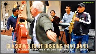 Glasgow Busking Trad Band Gets Local Businessman Dancing In Buchanan Street Glasgow [upl. by Thatcher976]