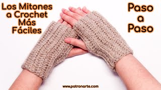 Tutorial Cómo Tejer Mitones a Crochet Muy Fácil y Rápido Paso a Paso Principiantes [upl. by Ware]