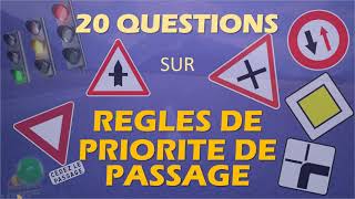 Test 20 questions sur PRIORITÉS DE PASSAGE 1 Code de la route 2023 Permis B [upl. by Hanshaw]