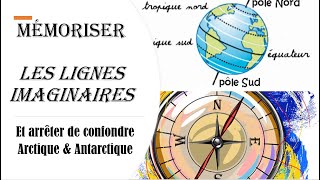 🌍Les différences entre lARCTIQUEamp lANTARTIQUE MEMORISER les lignes IMAGINAIRES GEOGRAPHIE FACILE [upl. by Aicirtan717]