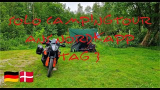 Ziel Nordkapp  Tag 3  das erste Mal in Dänemark  Solo Motorradcampingtrip [upl. by Anatlus]