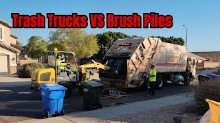 Trash Truck VS Brush Piles [upl. by Brewster]