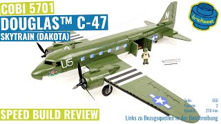 COBI 5701 Douglas™ C47 Skytrain Dakota DDay Edition  Speed Build Review [upl. by Solahcin]