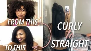 Straightening Natural Hair  Ft Novex Heat Protectant Spray [upl. by Thurnau]