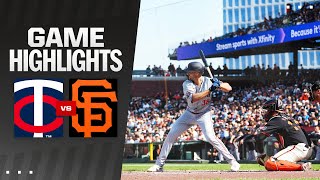 Twins vs Giants Game Highlights 71324  MLB Highlights [upl. by Ilrac945]