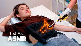 Belly Flaming and Massage For Bloating Relief  ASMR Thai Doctor [upl. by Kciderf]