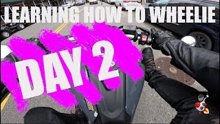 Learning How to Wheelie on The Yamaha MT 07  Day 2 [upl. by Oiluarb]