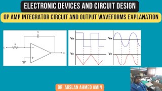 OP Amp Integrator Circuit and Output Waveforms Explanation Electronic Devices and Circuit Design [upl. by Llerej]