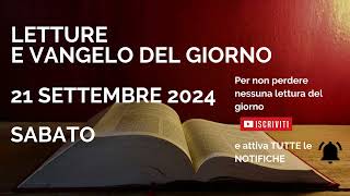 Letture e Vangelo del giorno  Sabato 21 Settembre 2024 Audio letture della Parola Vangelo di oggi [upl. by Isadore]