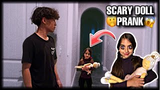 REAL LIFE SCARY DOLL PRANK ON TWIN he fainted [upl. by Morez690]