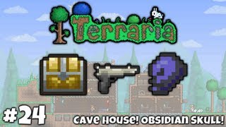 Adventures In Terraria  24  Cave House Obsidian Skull [upl. by Barber]