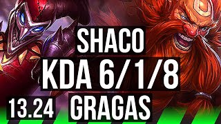 SHACO vs GRAGAS JNG  Rank 3 Shaco 618 900 games  KR Grandmaster  1324 [upl. by Latnahc]