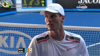 Nicolas Almagro hits Tomas Berdych  Australian Open 2012 [upl. by Nnave494]