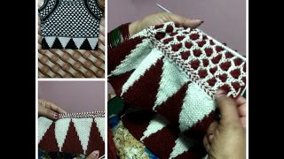 Knitting Blouse for Ladies in Hindi Half sleeves designer sweater  how to knit woolen blouse part2 [upl. by Mandelbaum]