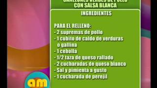 Canelones de Pollo y Salsa Blanca Ingredientes  AM [upl. by Amol735]