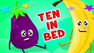 10 en la cama  canciones de verduras  10 In Bed  Nursery Rhyme Kingdom Tv Español  Canciones [upl. by Whorton]