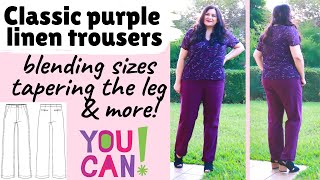 DREAMED PURPLE PANTS Blending sizes tapering legs Upland Trousers Itch to Stitch COOL SALE [upl. by Eidak]