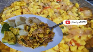 Jamaican Delicacies ASMR Cooking Ackee amp Saltfish  Yam Dumpling amp Pear KellysASMR [upl. by Aisekal]