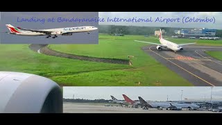 Landing at Bandaranaike International Airport Colombo Sri Lanka [upl. by Nairdna]