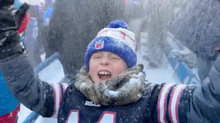 Pure joy Boy from Alabama attends first Buffalo Bills game and experiences snow for first time [upl. by Vachill]