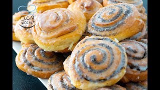 Einfaches Mohnschnecken  Haselnuss Schnecken Rezept  Olga Kocht [upl. by Aicel]