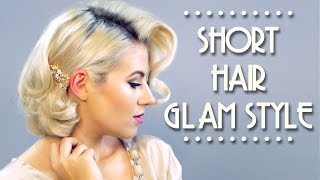 Short Hair Glam Style Tutorial  Milabu [upl. by Ahseyt580]