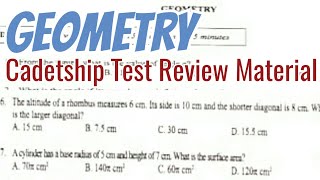 Geometry  Cadetship Test Review Material Mathematics part2 [upl. by Ztnarf]